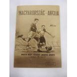 1954 Hungary v England, a very rare programme from the game played on 23/05/1954, rust marks