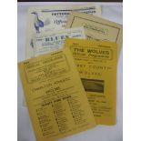 Wolverhampton Wanderers, a collection of 5 football programmes in various condition, Homes (2)