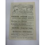 1922/23 Burnley Reserves v Bradford City Reserves, a programme from the game played on 02/09/1922,
