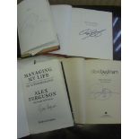 Autographed Book, Manchester Utd, a collection of 4 signed autobiographies, Alex Ferguson, David