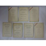 Surrey County FA, a collection of 7 players/officials itinerary cards (Surrey Players named), from