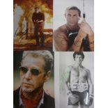 Film Memorabilia, a collection of 4 autographs, glossy photographs, Sylvester Stallone, Sean