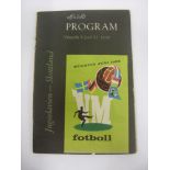 1958 World Cup, Sweden, Yugoslavia v Scotland, a programme from the game played in Vasteras on 08/