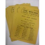 1945/46 Wolverhampton Wanderers, a collection of 14 home football programmes in various but fair