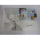 1997 Golf, an Isle of Man, Autographed first day cover, commemorating the Ryder Cup, in Valderama,