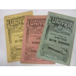 Sheffield United Reserves, a collection of 3 home programmes, in various condition, 1920/21