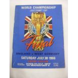 1966 World Cup Final, England v West Germany, a programme from the game played at Wembley on 30/07/