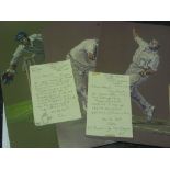 Cricket, Yorkshire CCC, a superb collection of four autographed original drawings by Ken Taylor,