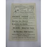 1922/23 Burnley v Nottingham Forest, a programme from the game played on 04/11/1922, ex bound
