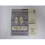 1966 World Cup, Chile v North Korea, a ticket from the game played at Middlesbrough on 15/06/1966