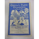 1935/36 QPR v Crystal Palace, a programme from the game played on 23/11/1935, staples missing,