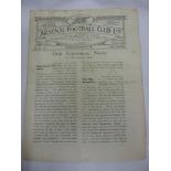 1923/24 Arsenal Reserves v Fulham Reserves, a programme from the game played on 08/09/1923, folded