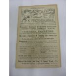 1921/22 Burnley Reserves v Port Vale Reserves, a programme for the game played on 17/12/1921, ex