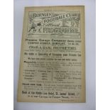 1921/22 Burnley v Chelsea, a programme from the game played on 22/10/1921, ex bound volume, in