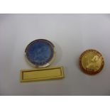 UEFA Congress, a collection of 2 delegate badges, 1960 Rome (Red back), 1968 Rome (Blue) extra