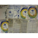 Birmingham City, a collection of 8 home football programmes, mainly in poor condition, including