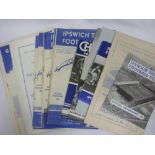 Norwich City, a collection of 21 away football programmes in good condition, many at Ipswich, 1949/