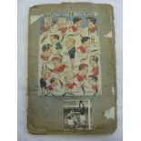 An Autographed scrapbook from the 1950's, to include a colour caricature picture of Manchester Utd