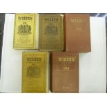 Cricket, a collection of 5 Wisden Cricketers Almanack in various condition, 1940 (s/b), 1946 (s/