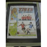 Roy Of The Rovers, the original art work for the front cover of the Tiger magazine dated 30/06/1963,