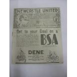 1935/36 Newcastle Utd v Port Vale, a programme from the game played on 21/09/1925