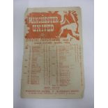 1945/46 Manchester Utd v Bury, a programme from the game played on 02/03/1946 (S/S, fld)