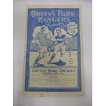 1934/35 Queens Park Rangers v Gillingham, a programme for the game played on 02/03/1935, sof,