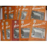 1949/50 Arsenal, a collection of 21 home Football League programmes