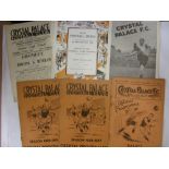 Crystal Palace, a collection of 6 home programmes, in various condition, to include, 1934/35