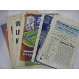 A collection of 19 football programmes, being British clubs against foreign opposition, home or away