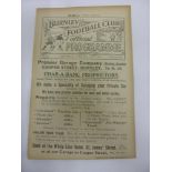 1921/22 Burnley Reserves v Aston Villa Reserves, a programme from the game played on 14/01/1922,