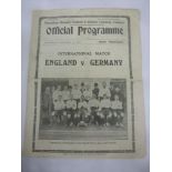 1935 England v Germany, a programme from the game played at Tottenham on 04/12/1935, slight tears,