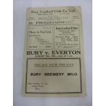 1945/46 Bury v Everton, a programme from the game played on 29/08/1945