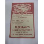 1939/40 Chelmsford City v Gillingham, a programme from the game played on 10/02/1940, rare war-