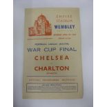 1944 Football League South War Cup Final, Chelsea v Charlton, a programme from the game played at