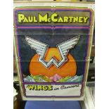 Pop Music, 1976 a large poster, Paul McCartney and Wings, in concert
