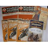 Speedway, a collection of 7 programmes from various meetings, 01/09/1927 Sprouts Edler (USA) v Roger