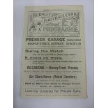 1922/23 Burnley Reserves v Blackburn Reserves, a programme from the game played on 28/04/1923, ex