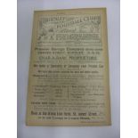 1921/22 Burnley Reserves v Derby County Reserves, a programme from the game played on 29/10/1921, ex