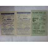 Gillingham, a collection of 3 home programmes, 1947/48 Erith and Belvedere (KSC), 1949/50