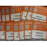 1951/52 Arsenal, a collection of 24 home football programmes, Barnsley (FAC), Rangers (Friendly),