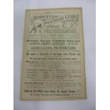 1921/22 Burnley Reserves v Everton Reserves, a programme from the postponed game that was due to