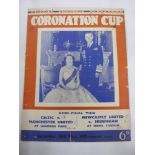 1952/53 The Coronation Cup Semi-Finals, Celtic v Manchester Utd and Newcastle Utd v Hibernian, a