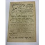 1921/22 Burnley v Birmingham, a programme for the game played on 03/09/1921, ex bound volume, in