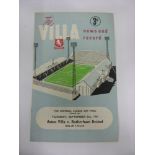 1961 Football League Cup Final, Aston Villa v Rotherham, a programme from the game played on 05/09/