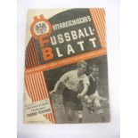 1952 Austria v England, a programme from the game played on 25/05/1952, the score is noted on the
