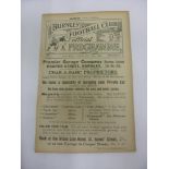 1921/22 Burnley Reserves v West Bromwich Albion Reserves, a programme from the game played 18/02/