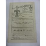 1939/1940, Belfast Celtic v Newry Town, a very rare programme from the Celtic Championship Season,