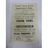 1963/64 Crook Town v Chesterfield, a rare programme from the FA Cup game played on 16/11/1963