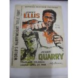 Boxing, Jimmy Ellis v Jerry Quarry, a very rare programme from the Heavyweight Title Fight, held